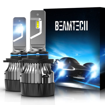BEAMTECH 9006 LED Headhight Bulb 30mm Heatsink Base CSP Chips 10000 Lumens Hi/Lo 6500K Xenon White Extremely Super Bright Conversion Kit of 2